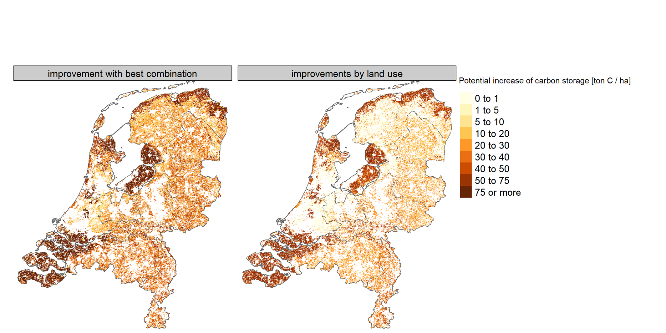 A map of carbon saturation potential for The Netherlands